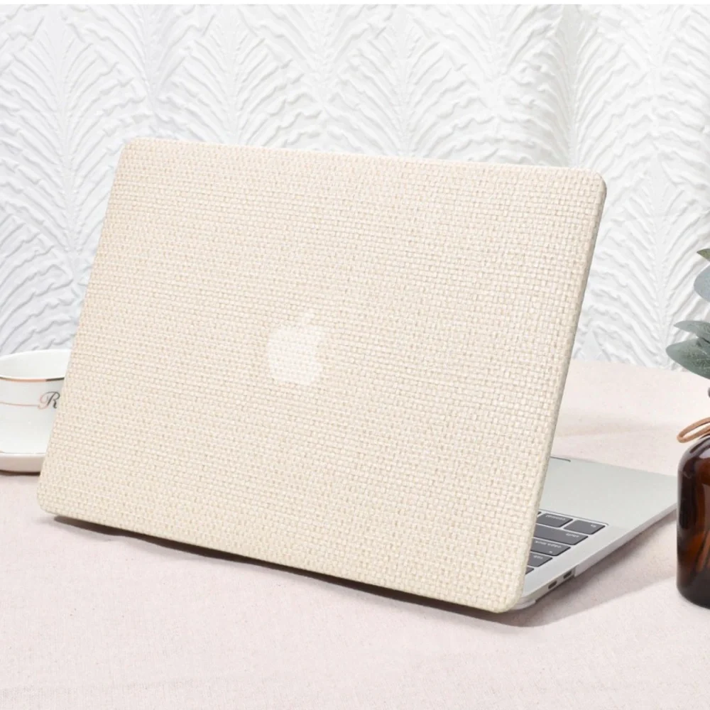 Textured Cream Laptop Hardshell Cover MacBook 13” Compatible